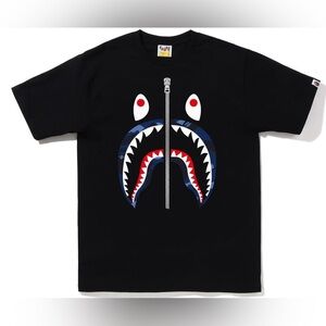 EUC BAPE Color Camo Shark Tee Size S